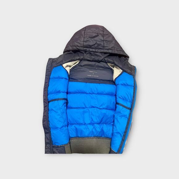 Michael Kors Down Fill Puffer Sweater Hooded Jacket 4T Navy Gray - Picture 2 of 7